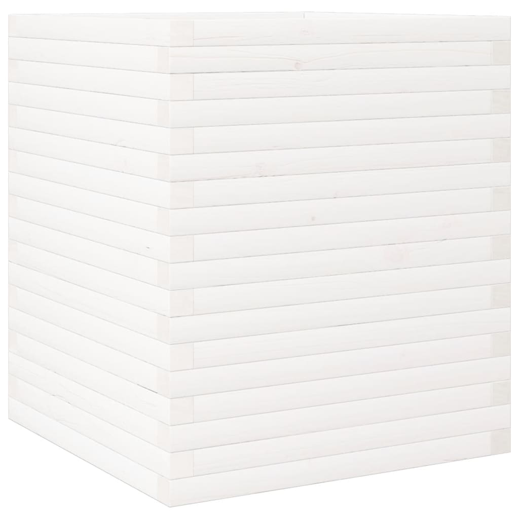 Pflanzkübel 60X60X68,5 Cm Massivholz Kiefer Weiß