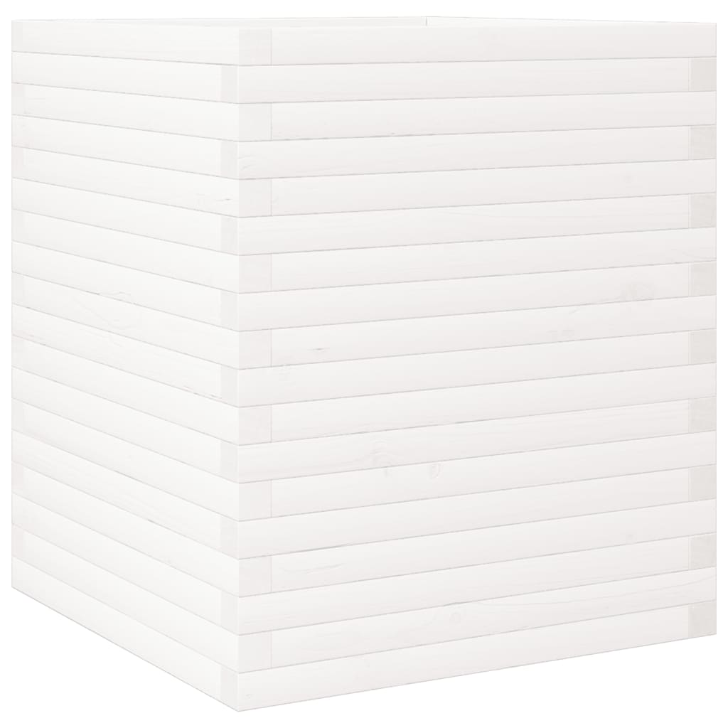 Pflanzkübel 60X60X68,5 Cm Massivholz Kiefer Weiß