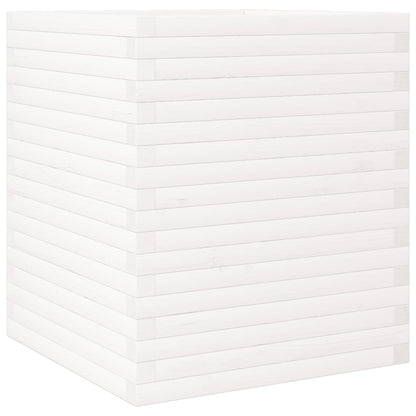 Pflanzkübel 60X60X68,5 Cm Massivholz Kiefer Weiß