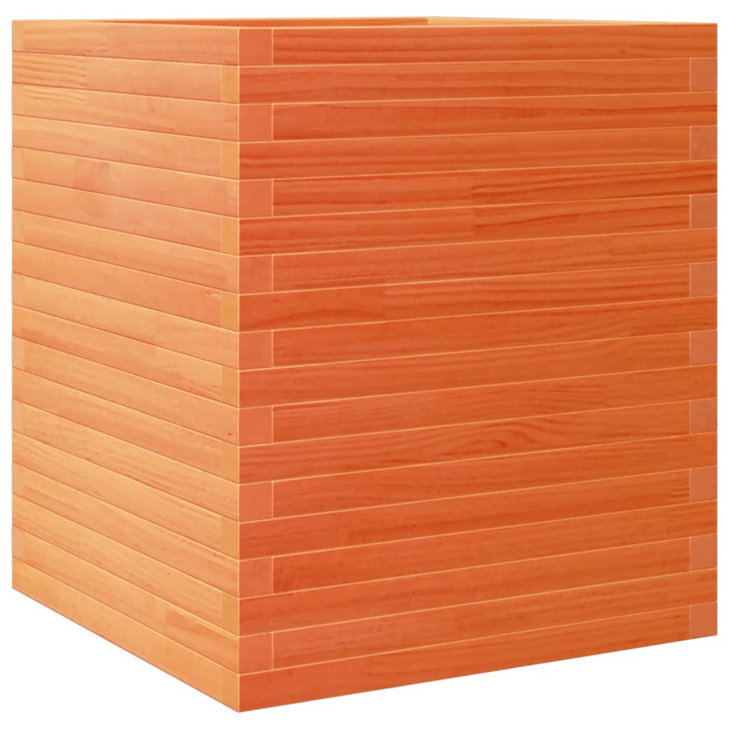 Pflanzkübel 60X60X68,5 Cm Massivholz Kiefer Wachsbraun