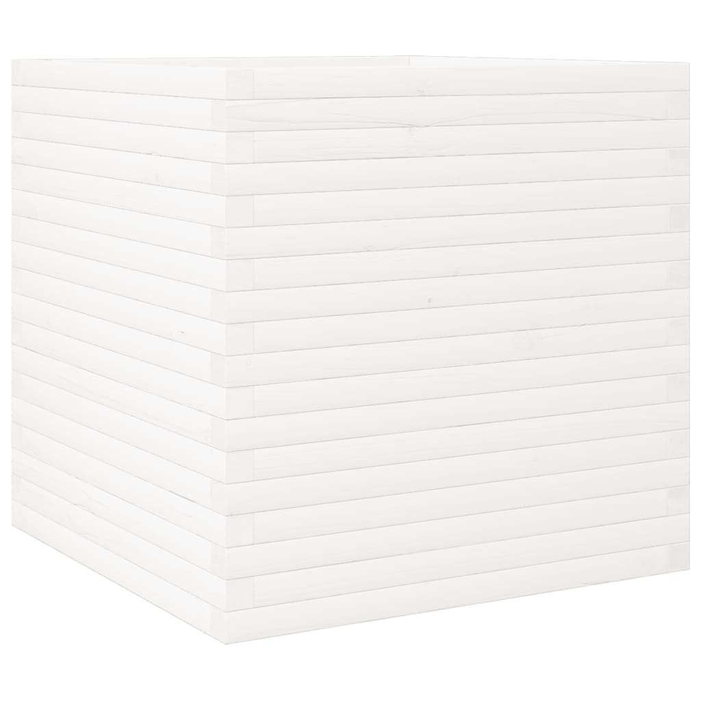 Pflanzkübel 70X70X68,5 Cm Massivholz Kiefer Weiß