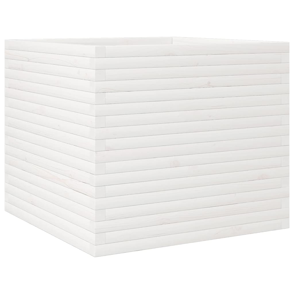 Pflanzkübel 80X80X68,5 Cm Massivholz Kiefer Weiß