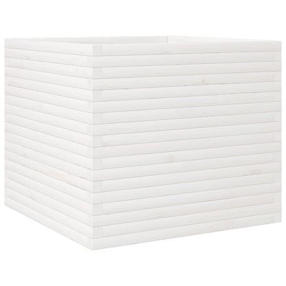 Pflanzkübel 80X80X68,5 Cm Massivholz Kiefer Weiß