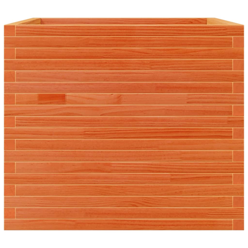 Pflanzkübel 80X80X68,5 Cm Massivholz Kiefer Wachsbraun