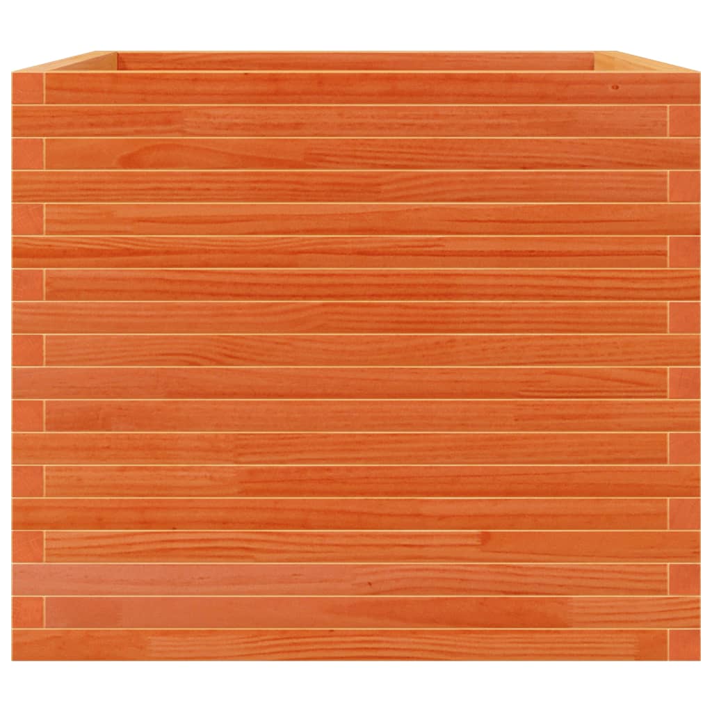 Pflanzkübel 80X80X68,5 Cm Massivholz Kiefer Wachsbraun