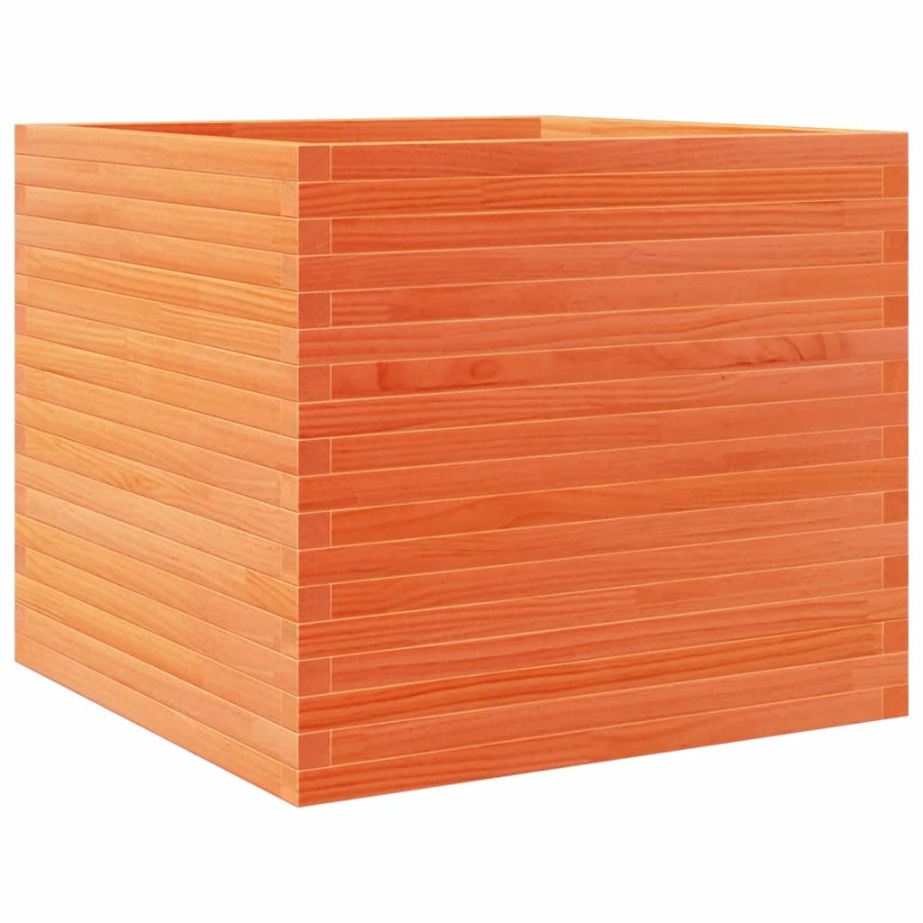 Pflanzkübel 80X80X68,5 Cm Massivholz Kiefer Wachsbraun