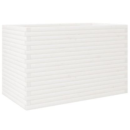 Pflanzkübel 110X60X68,5 Cm Massivholz Kiefer Weiß