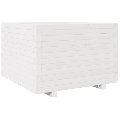 Pflanzkübel 70X70X49,5 Cm Massivholz Kiefer Weiß