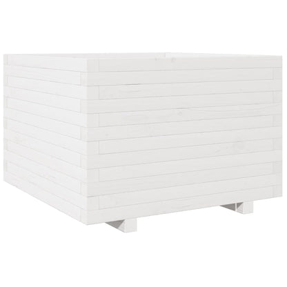 Pflanzkübel 70X70X49,5 Cm Massivholz Kiefer Weiß