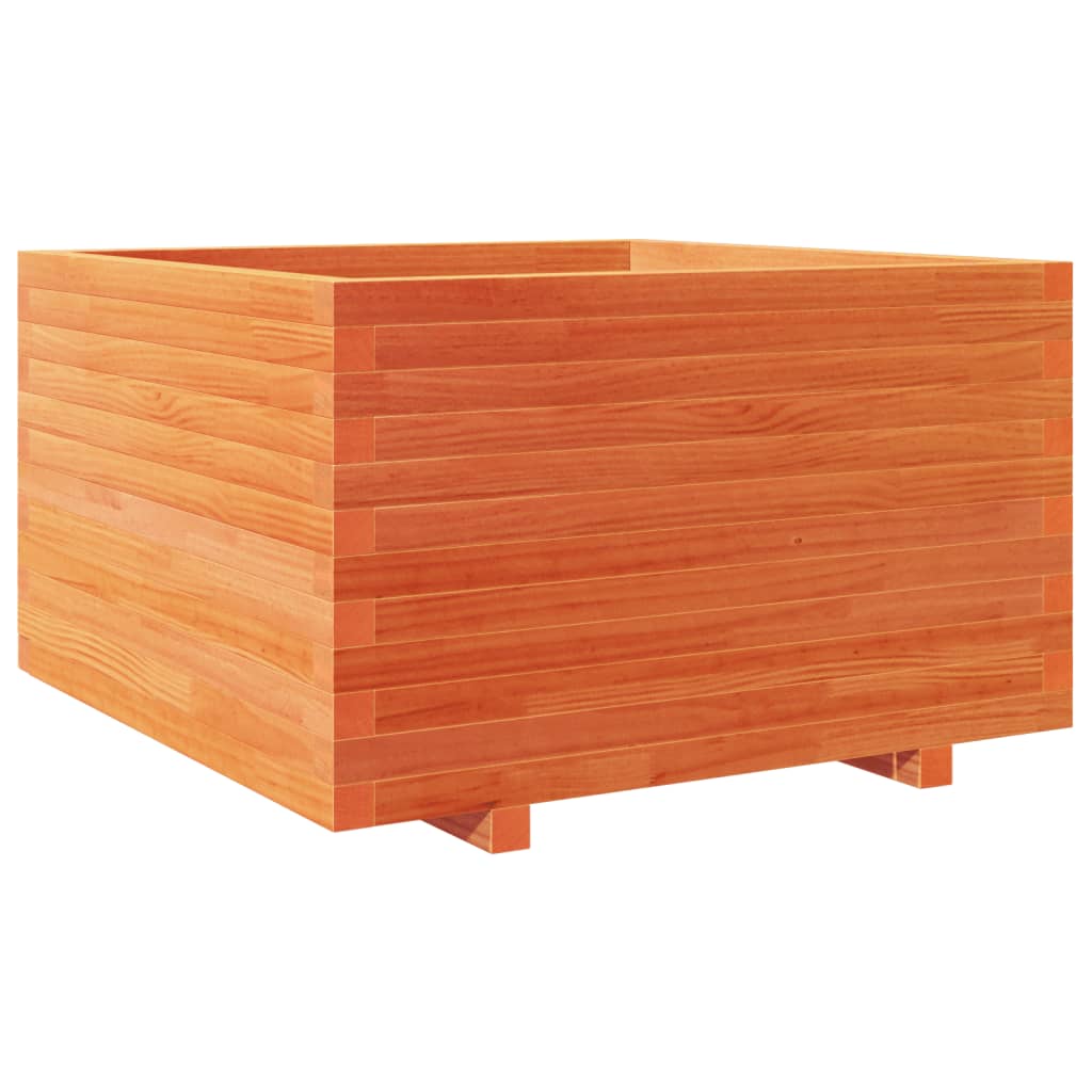 Pflanzkübel 80X80X49,5 Cm Massivholz Kiefer Wachsbraun