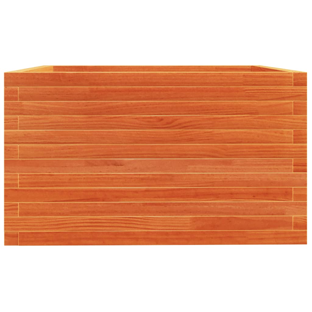 Pflanzkübel 80X80X49,5 Cm Massivholz Kiefer Wachsbraun