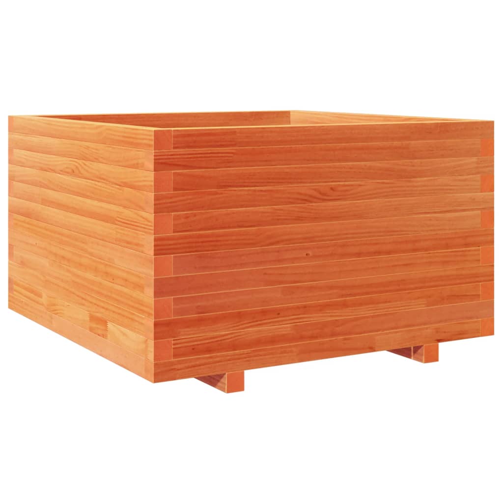 Pflanzkübel 80X80X49,5 Cm Massivholz Kiefer Wachsbraun