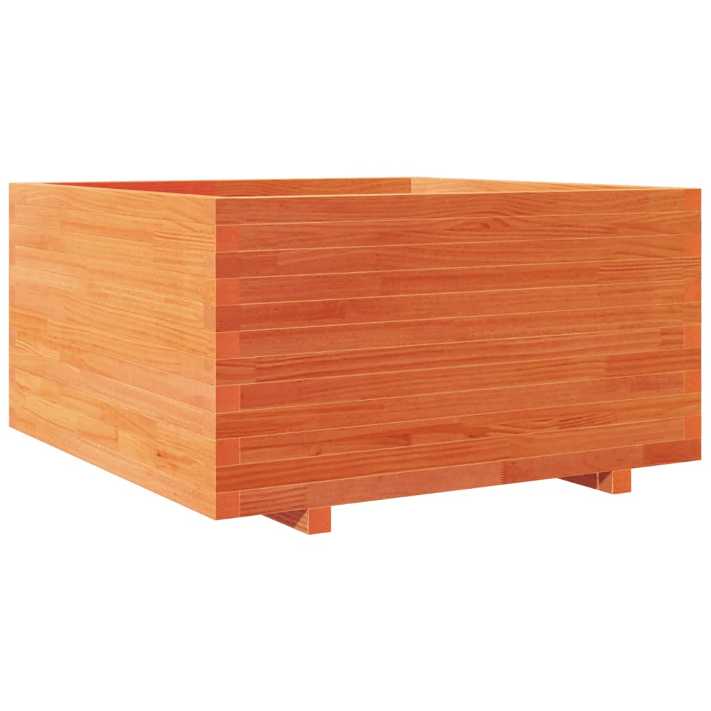 Pflanzkübel 90X90X49,5 Cm Massivholz Kiefer Wachsbraun