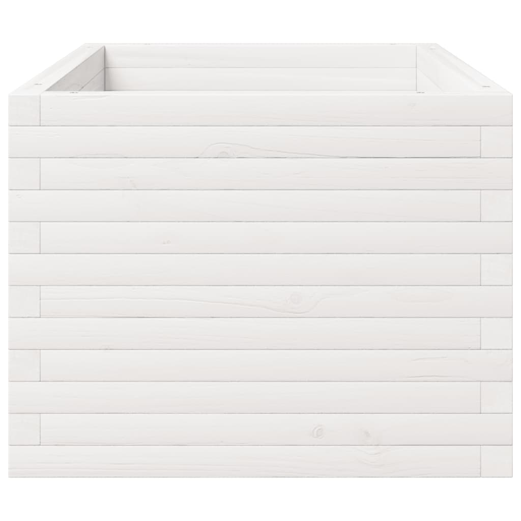 Pflanzkübel 90X60X49,5 Cm Massivholz Kiefer Weiß