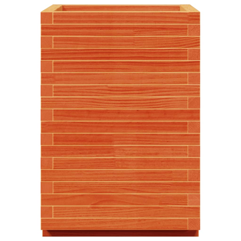 Pflanzkübel 50X50X72,5 Cm Massivholz Kiefer Wachsbraun
