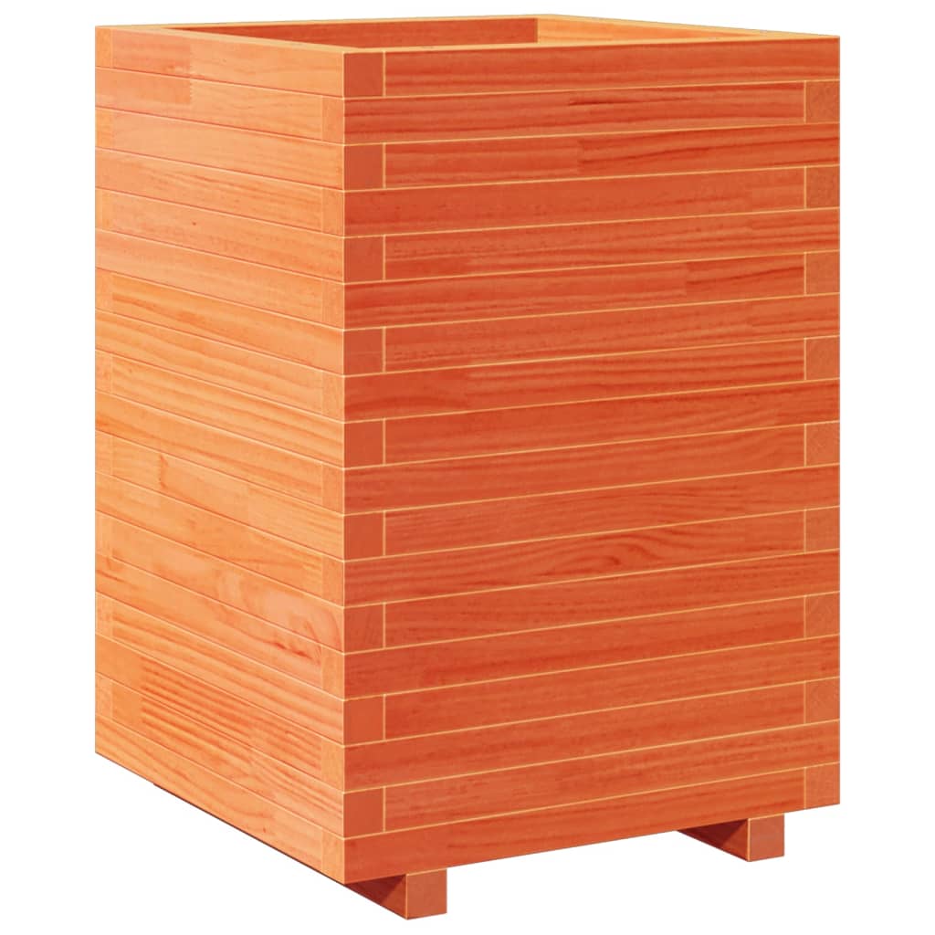 Pflanzkübel 50X50X72,5 Cm Massivholz Kiefer Wachsbraun