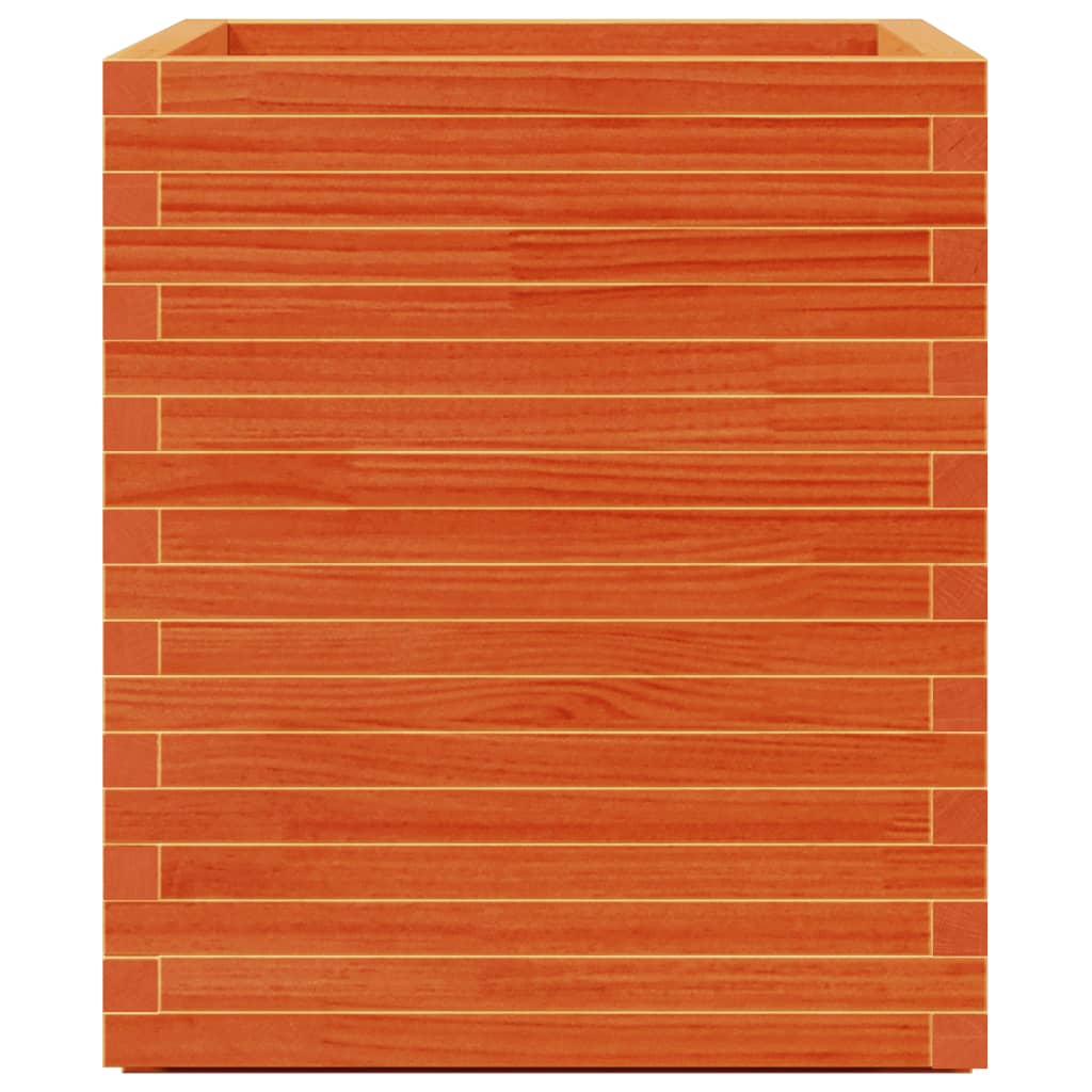 Pflanzkübel 60X60X72,5 Cm Massivholz Kiefer Wachsbraun
