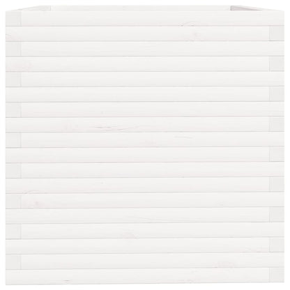 Pflanzkübel 70X70X72,5 Cm Massivholz Kiefer Weiß