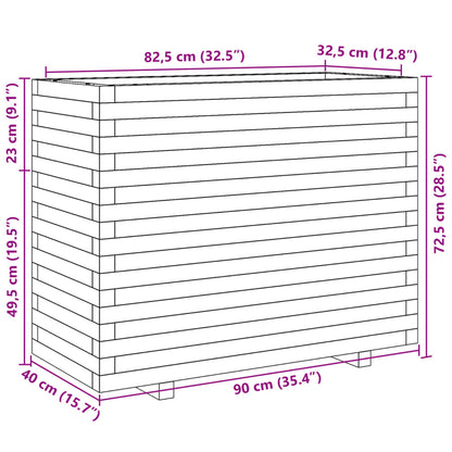 Pflanzkübel 90X40X72,5 Cm Kiefernholz Imprägniert Natürlich Imprägniert