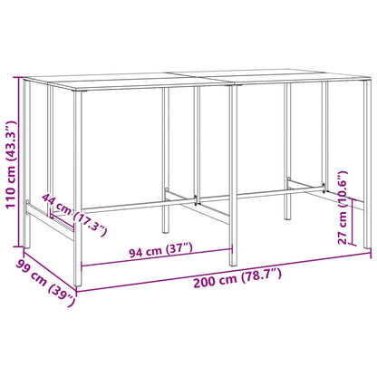 9-Tlg. Gartenbar-Set Schwarz Pulverbeschichteter Stahl