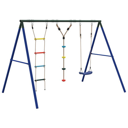 Schaukel-Set Mit Schaukelsitz Strickleiter Und Kletterschaukel