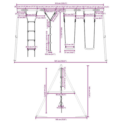Schaukel-Set Mit Schaukelsitzen Strickleiter Kletterschaukel