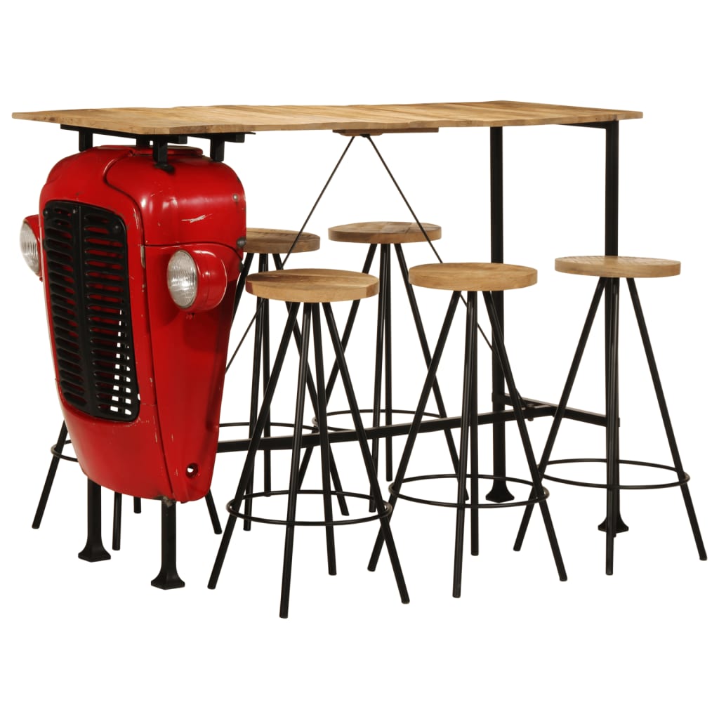 7-Tlg. Bar-Set Massivholz Mango