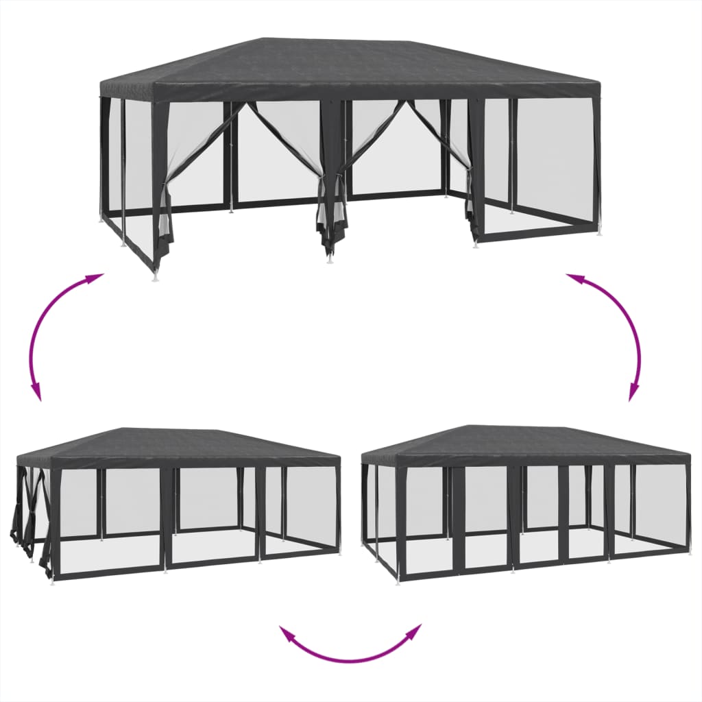 Partyzelt Mit 10 Mesh-Seitenteilen 6X4 M Hdpe