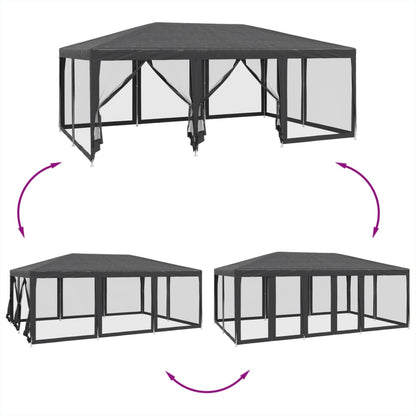 Partyzelt Mit 10 Mesh-Seitenteilen 6X4 M Hdpe
