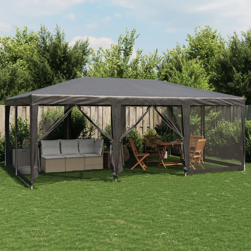 Partyzelt Mit 10 Mesh-Seitenteilen 6X4 M Hdpe