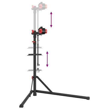 Fahrrad-Montageständer Klappbar Verstellbar 92-152 Cm Rot Stahl