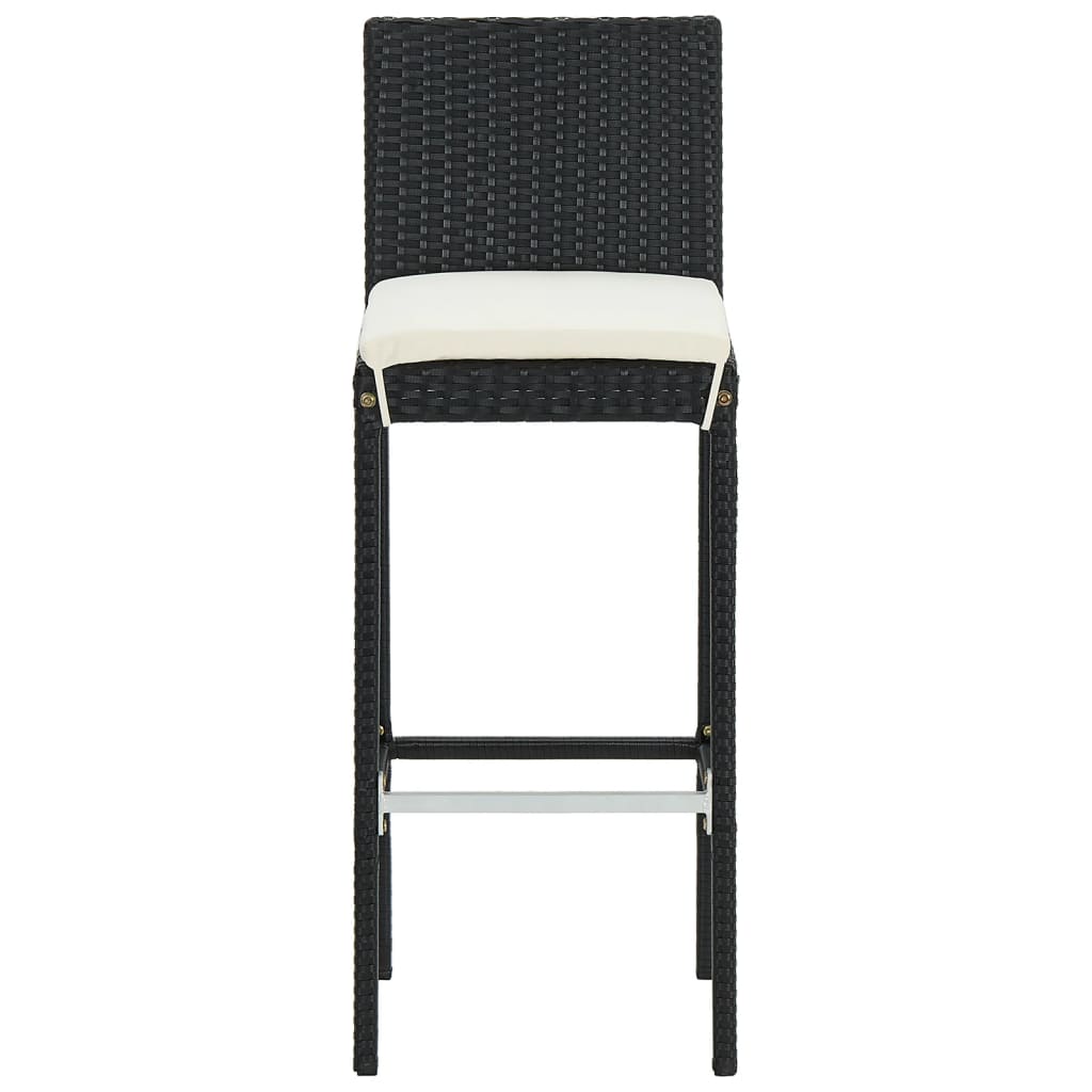 3-Tlg. Gartenbar-Set Massivholz Akazie Und Poly Rattan