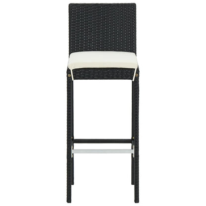 3-Tlg. Gartenbar-Set Massivholz Akazie Und Poly Rattan
