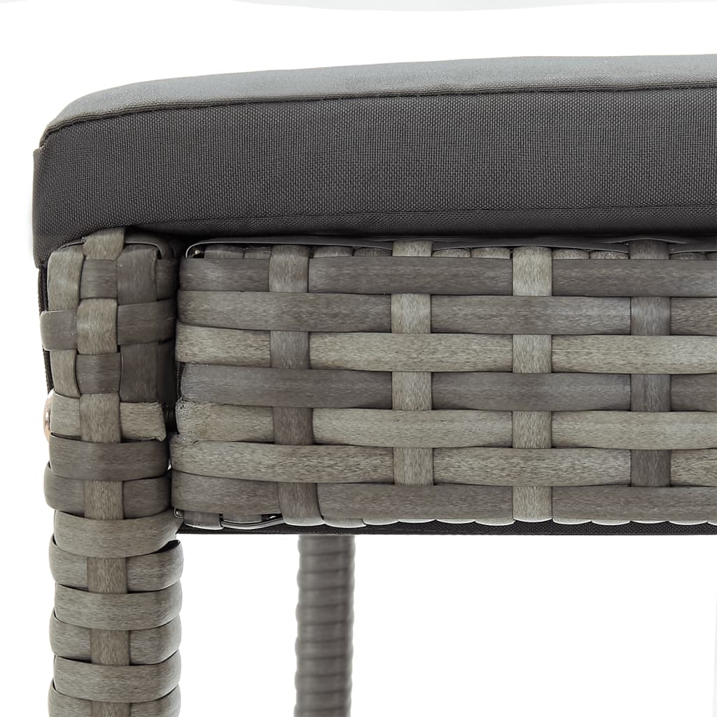 3-Tlg. Gartenbar-Set Massivholz Akazie Und Poly Rattan