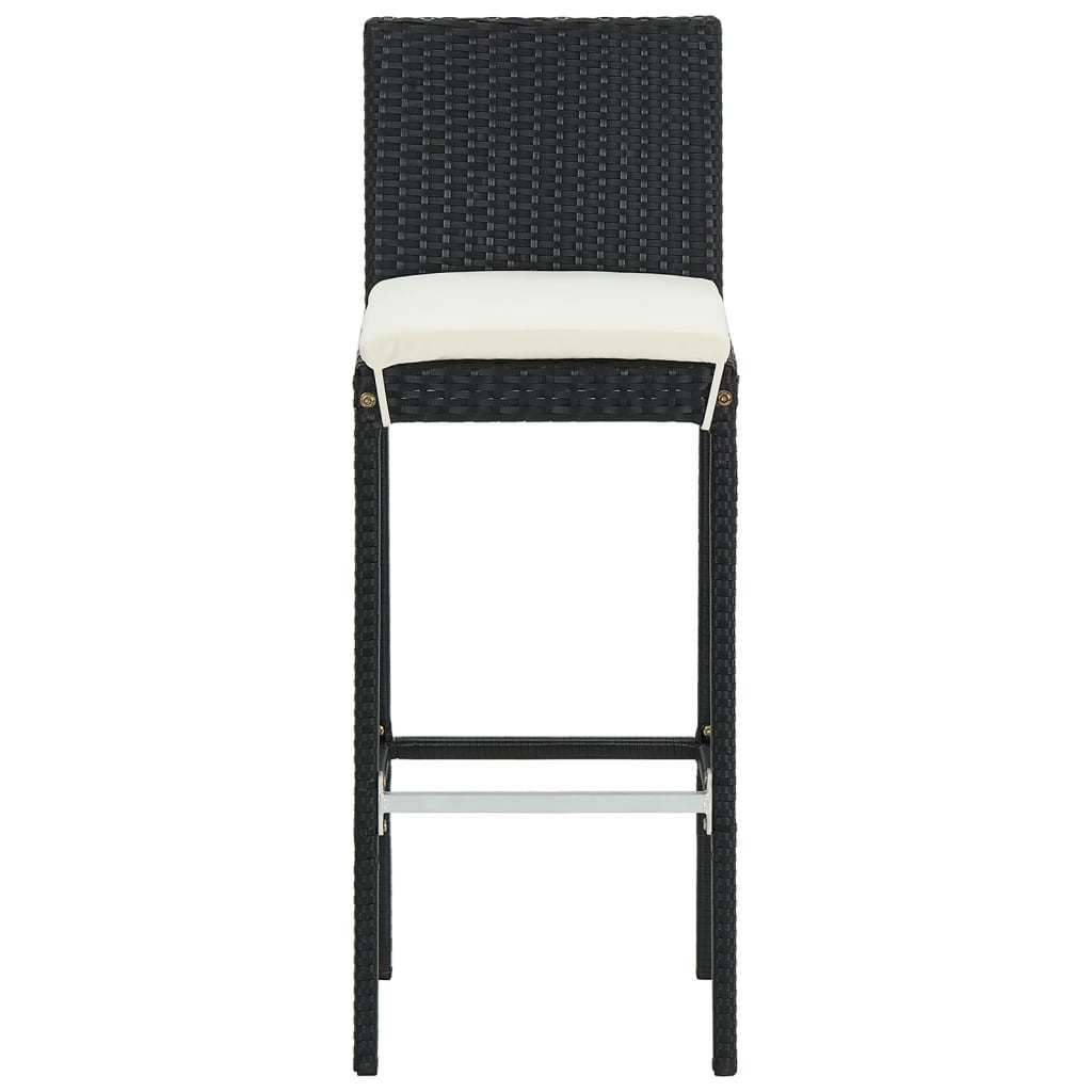 5-Tlg. Gartenbar-Set Massivholz Akazie Und Poly Rattan