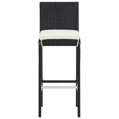 5-Tlg. Gartenbar-Set Massivholz Akazie Und Poly Rattan