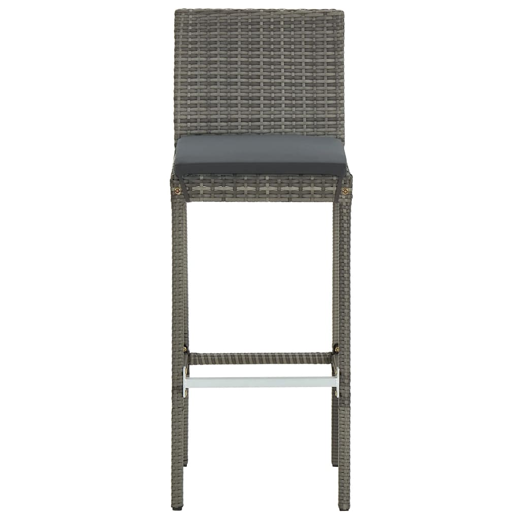 5-Tlg. Gartenbar-Set Massivholz Akazie Und Poly Rattan