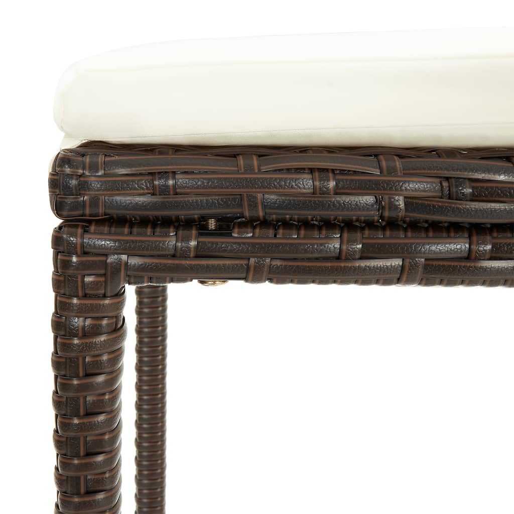 3-Tlg. Gartenbar-Set Massivholz Akazie Und Poly Rattan