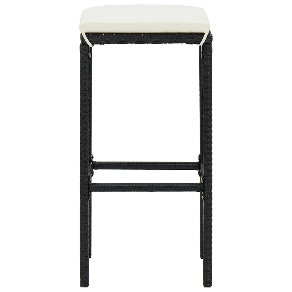 3-Tlg. Gartenbar-Set Massivholz Akazie Und Poly Rattan