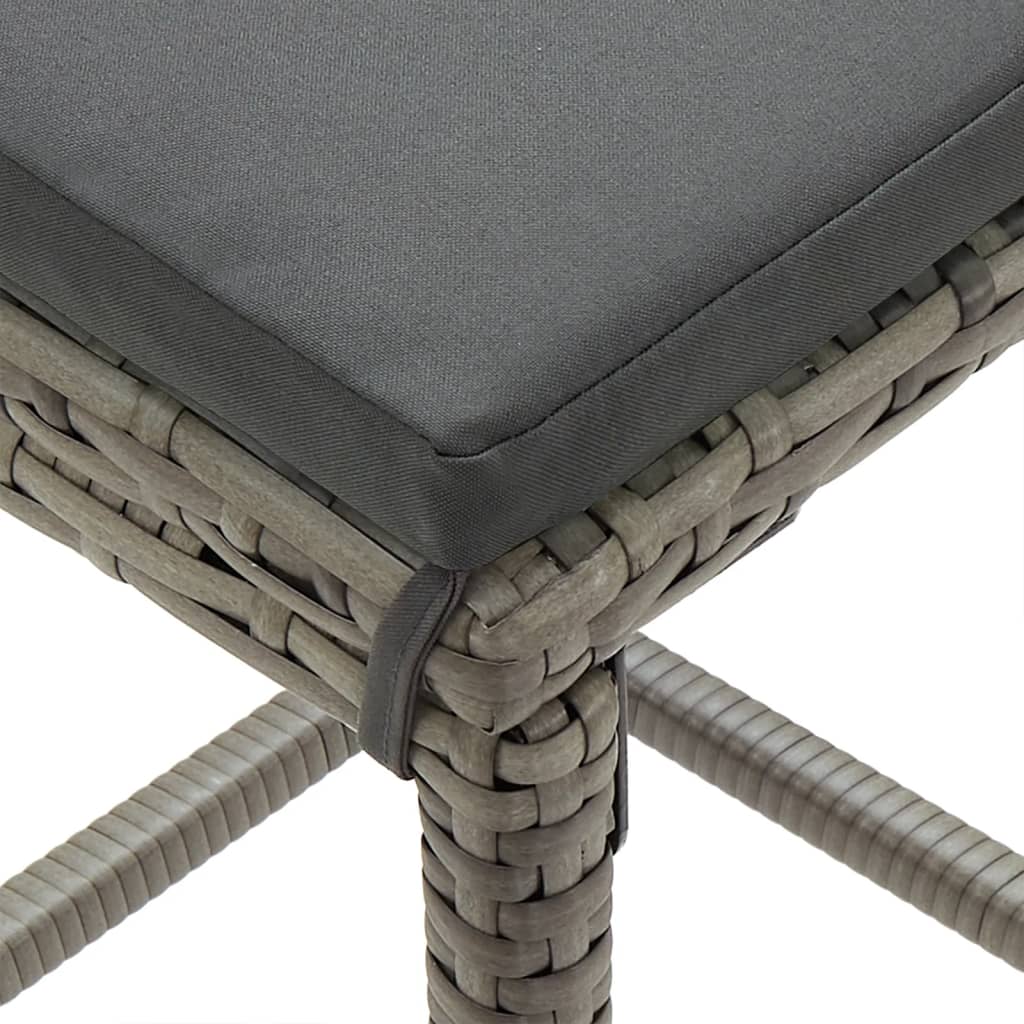 3-Tlg. Gartenbar-Set Massivholz Akazie Und Poly Rattan