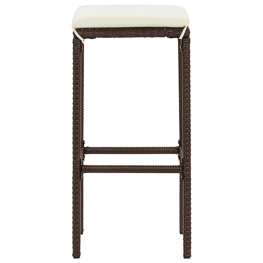 5-Tlg. Gartenbar-Set Massivholz Akazie Und Poly Rattan