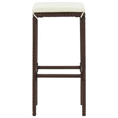 5-Tlg. Gartenbar-Set Massivholz Akazie Und Poly Rattan