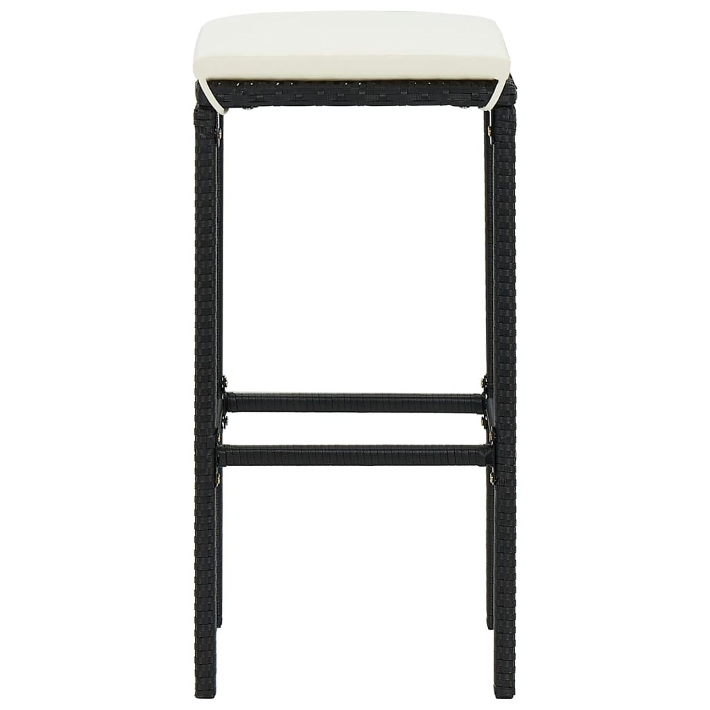 5-Tlg. Gartenbar-Set Massivholz Akazie Und Poly Rattan