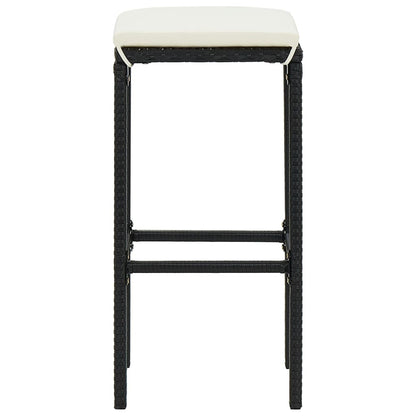 5-Tlg. Gartenbar-Set Massivholz Akazie Und Poly Rattan