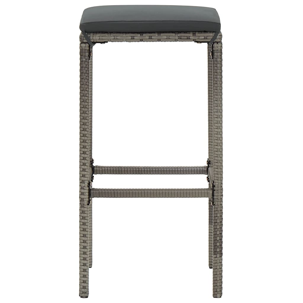5-Tlg. Gartenbar-Set Massivholz Akazie Und Poly Rattan