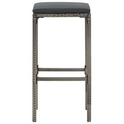 5-Tlg. Gartenbar-Set Massivholz Akazie Und Poly Rattan