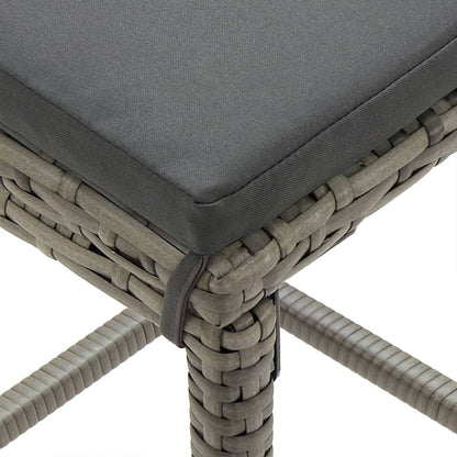5-Tlg. Gartenbar-Set Massivholz Akazie Und Poly Rattan