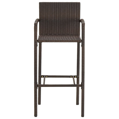 3-Tlg. Gartenbar-Set Massivholz Akazie Und Poly Rattan