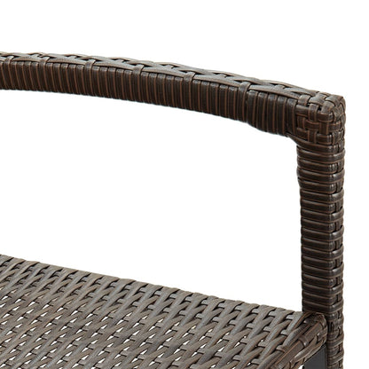 3-Tlg. Gartenbar-Set Massivholz Akazie Und Poly Rattan