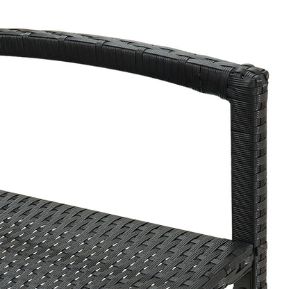 3-Tlg. Gartenbar-Set Schwarz Massivholz Akazie Und Poly Rattan